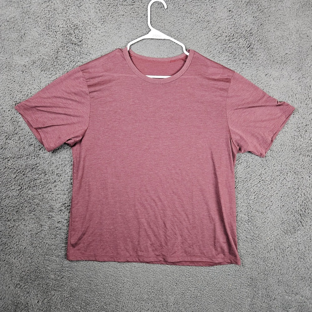 Lululemon Mens Metal Vent Tech Short Sleeve T-Shirt Burgundy Maroon Size L-XL